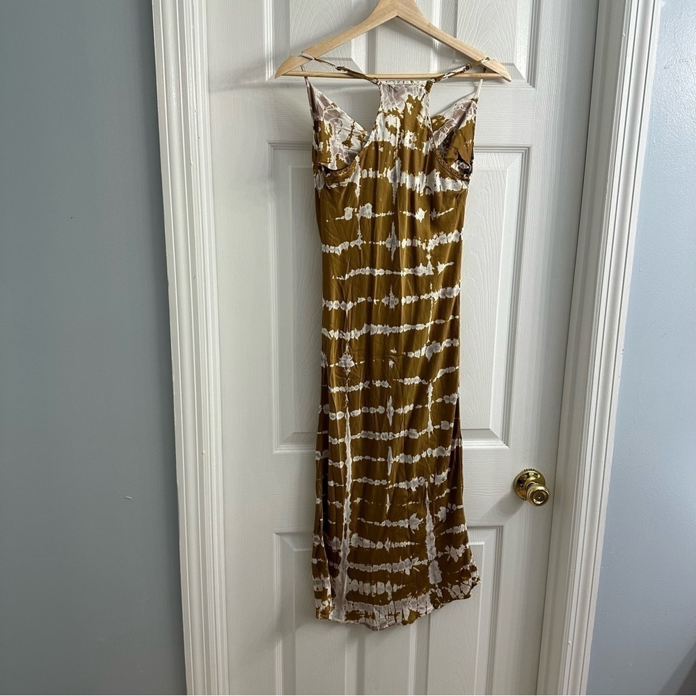 Young Fabulous & Broke Slip Dress Midi Tye Dye Boho Cowl Neck Size Extra Small - Picture 3 of 6